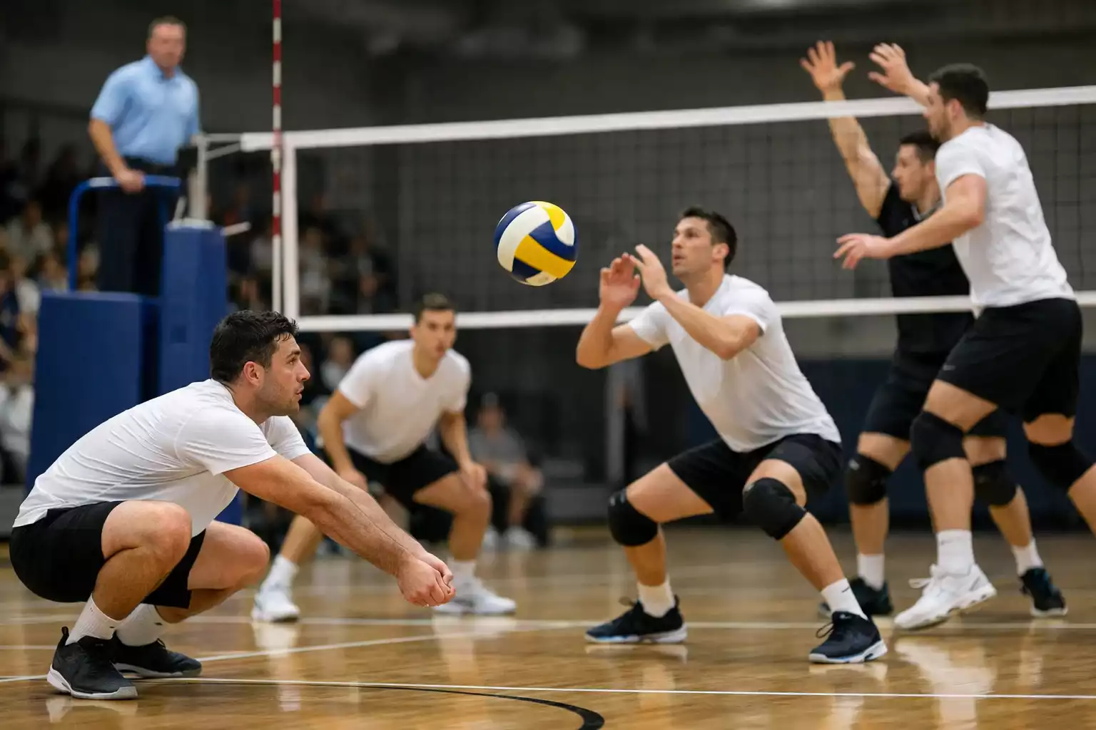 Volleyball Spieler während eines intensiven Satzes