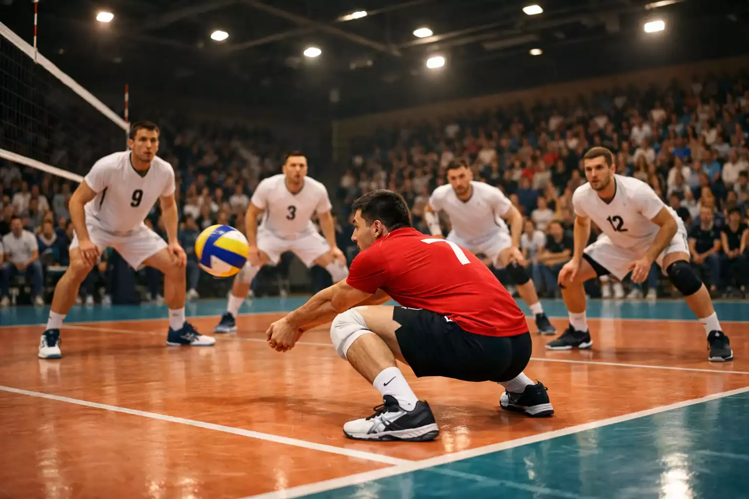 VfB Friedrichshafen Volleyball-Team bei einem Heimspiel