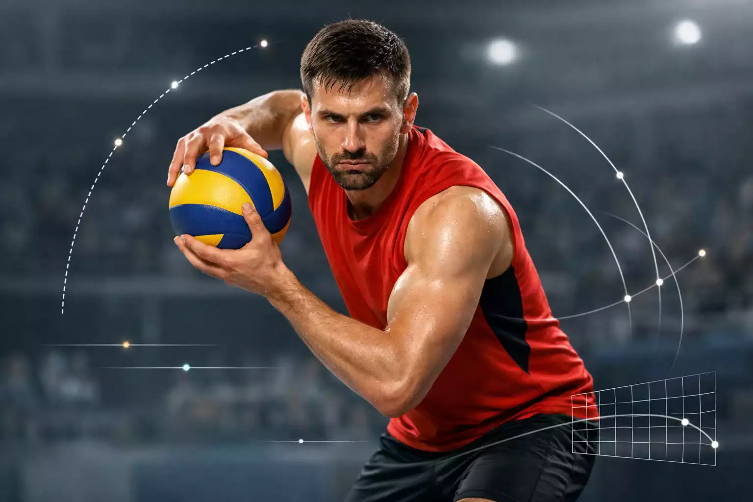 Volleyball-Spieler bei der Analyse während einer Auszeit